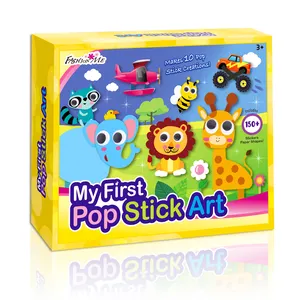 Artisanat personnalisé pour enfants d'âge préscolaire, 10 bâtons d'art avec autocollants, bricolage en papier, jouets pour garçons et filles