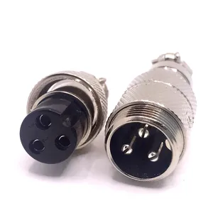 GX16金属航空连接器对接电缆插头公母gx16-3