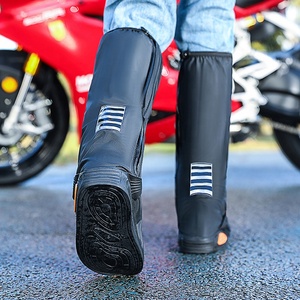 Couvre-chaussures imperméables antidérapants en PVC noir de 40 cm, réutilisables, pour <span class=keywords><strong>moto</strong></span>, pour hommes et femmes, vente en gros OEM - Product Image 5