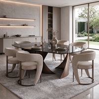 Table de cuisine en gros pour la maison, le bureau ou l'hôtel – Table à manger moderne pour appartement avec pieds en fer extensibles et plateau en céramique