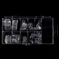 100 pièces/boîte – Faux ongles en gel souple ABS, forme carrée, style français, à tête plate et arrondie, couvrance totale