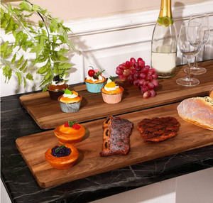 Planches à charcuterie en <span class=keywords><strong>bois</strong></span> d'acacia <span class=keywords><strong>pas</strong></span> chères, plateau <span class=keywords><strong>de</strong></span> service rectangulaire en <span class=keywords><strong>bois</strong></span> naturel avec poignée pour fromages et aliments - Product Image 4