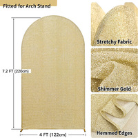 Paravent d'arche en polyester tissé doré 6ft 80x180cm, couleur unie, pour décoration d'entrée de mariage en extérieur