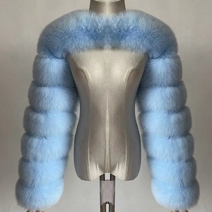 Manteau en <span class=keywords><strong>fausse</strong></span> <span class=keywords><strong>fourrure</strong></span> de renard élégant et décontracté pour femme, collection automne-hiver, haut court à manches longues, sexy, de haute qualité, en promotion - Product Image 2