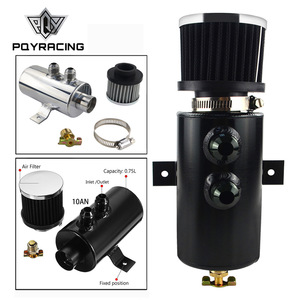 Oil Catch <b>Can</b> 0.75L With <b>Air</b> Filter AN10 Connector For Honda Retrofit Upgrade Metal Silver Black - Product Image 5