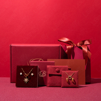 Échantillons Gratuits Boîtes d'Emballage de Bijoux Portable Décoratif Collier Cadeau avec Logo Ensemble de Boîtes de Luxe