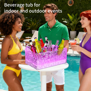 Seau à glace LED lumineux pour fête, seau à glace personnalisé pour champagne, vodka, bouteille, seau à glace en plastique pour cadeaux - Product Image 6