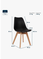 Chaise de restaurant moderne en plastique avec coussin, dossier en forme de coquille, design tulipe, couleur et logo personnalisables, usage commercial