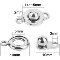 Vente en gros de fermoirs à bouton-pression en acier inoxydable RTX 304, attaches boule et rotule pour colliers, bracelets, fabrication de bijoux DIY et pierres précieuses
