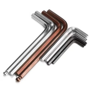 Hex Key Set L-Shaped Ball Head Chrome Plated High Carbon Steel Industrial Grade Imperial Inch Measurement - Product Image 1