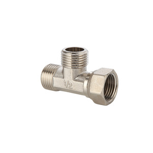 Raccord en T en cuivre 1/2 po, filetage interne/externe, connecteur de tuyau de chauffe-eau, haute résistance à la pression, type axial épaissi - Product Image 1
