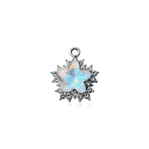 Colgantes de estrella de circonita chapados en aleación de zinc para la fabricación de pendientes, componentes de joyería DIY GJ178 - Product Image 5