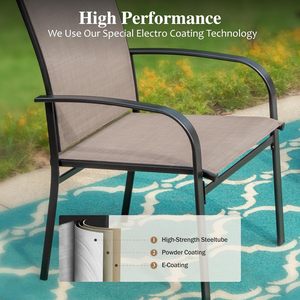 <span class=keywords><strong>Tavolo</strong></span> Rettangolare Moderno PRUNIA in Alluminio con Foro per Ombrellone e 6 <span class=keywords><strong>Sedie</strong></span> con Braccioli, Set da Esterno per Patio, <span class=keywords><strong>Giardino</strong></span> e Veranda - Product Image 5