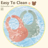 Bavoirs d'alimentation en silicone lavables, écologiques, sans BPA, nouvelle conception JiaZhiLe, pour bébés de 6 à 24 mois, imperméables
