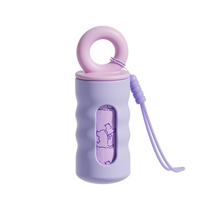 Distributeur de sacs à déjections canines en silicone personnalisé - Étui de rangement portable pour la promenade des chiens, conteneur pour sacs à déjections canines - Product Image 1