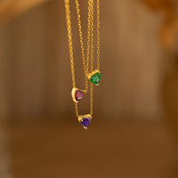 Collier ras de cou EManco en acier inoxydable plaqué or avec pendentif cœur en zircon cubique, bijoux bohèmes pour mariage, cadeaux, expédition en 48 heures