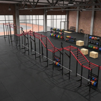 Plateforme de rangement CF Rig robuste et autoportante pour compétition multi-stations avec cible murale