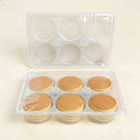 TIMES Frozen Aanpasbare PP Wegwerp Blister Food Grade Transparante 6-Vaks Rechthoekige Bakje Cake Muffin Pudding Mochi