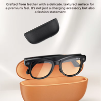 Lunettes intelligentes de traduction IA avec caméra 8MP, Wi-Fi 5GHz, son stéréo, suppression du bruit ENC, contrôle tactile coulissant et étui de chargement