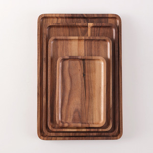 Wooden Serving <b>Tray</b> Solid Color Customized For Coffee <b>Tea</b> Dessert Breakfast Household Use - Product Image 2