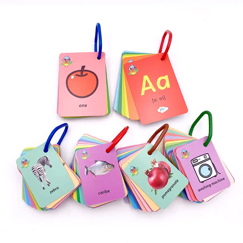 Chinese Custom Abc Arabic Alphabet Flash Learning Cards With Ring Printing Wholesale For Children