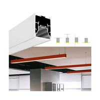 Profilé LED suspendu ALP6380 en aluminium à haute dissipation thermique avec diffuseur givré en PC pour éclairage linéaire commercial