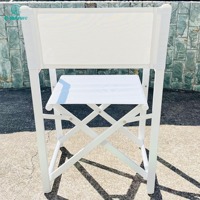 Chaise pliante en aluminium de haute qualité pour le camping, imperméable, avec accoudoirs en plastique imitation bois, idéale pour les directeurs et l'utilisation en extérieur dans les parcs.