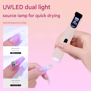 Lampe à ongles UV LED sans fil mini diamant rose, portable, à piles, séchage rapide du gel, pour usage domestique - Product Image 5
