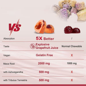 กัมมี่มาคาคุณภาพสูงผสมอัชวกันดา เสริมสร้างภูมิคุ้มกัน กัมมี่มาคาสำหรับผู้ทานมังสวิรัติ ให้พลังงาน - Product Image 4