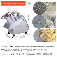 Industriële Fruitgroente Snijmachine Groenten Shredder Snijmachine Elektrische Groentesnijder WED-QC205A WED-QC205B WED-QC205