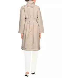 Женская куртка с поясом, дождевик из искусственной кожи с длинными рукавами и капюшоном, сервис ODM/OEM