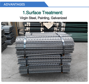 Poste de Cerca Tipo T Pintado de Verde con Remaches de 8 pies para Uso en Cercas Agrícolas y de Granja - Product Image 3