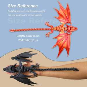 Ailes de dragon imprimées en 3D, jouets anti-stress, modèle de dragon ailé articulé et flexible en cristal, décoration fantastique science-fiction pour la maison/le bureau - Product Image 6