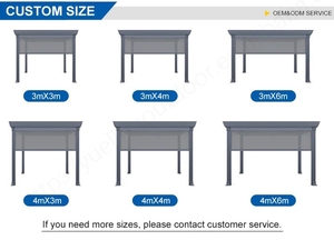 Gazebo de Madera Impermeable para Exteriores, Pérgola de Aluminio Motorizado con Techo de Aluminio, Hecho a Medida, para las Cuatro Estaciones, 3x3, 4x4, 3x4 - Product Image 5