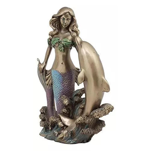 Oferta Caliente: Escultura Creativa de Resina de Sirena Oceánica Art Nouveau, Figura de Sirena y Delfín de Boca de <span class=keywords><strong>Botella</strong></span>, Venta al por Mayor - Product Image 4