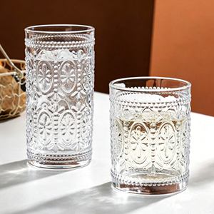 Verres à whisky transparents élégants <span class=keywords><strong>de</strong></span> style vintage, verres à whisky pour bar, verres à whisky à motif <span class=keywords><strong>de</strong></span> tournesol en relief, verres à whisky highball - Product Image 4