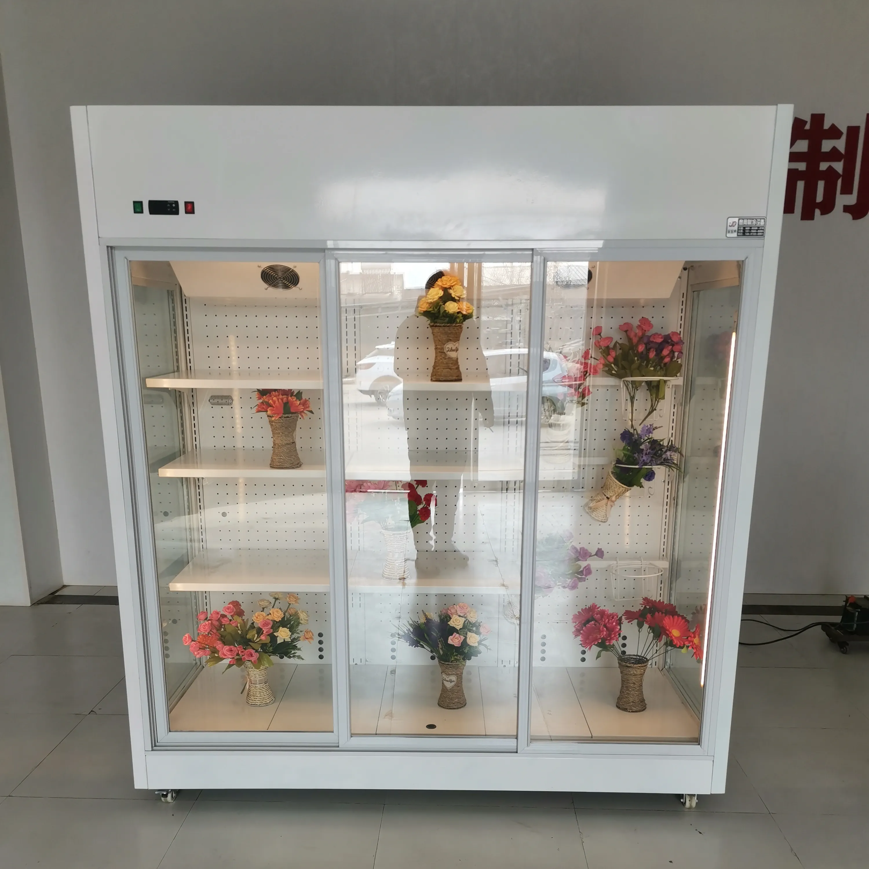 2023 nuova fabbrica di design nuovo design frigorifero con display floreale di produzione personalizzata