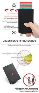 Homens magros Rfid Pop up Carteira Gift Card Titular Carteira de Alumínio Minimalista com Botão para Acesso Cartão Rápido - Product Image 3