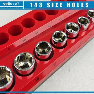 ชั้นวางอุปกรณ์ซ่อม Seiko Dy Socket Storage Rack 143 ชิ้น ขนาด 1/4 3/8 1/2 นิ้ว สำหรับเครื่องมือ SAE และเมตริก วัสดุ PP - Product Image 4