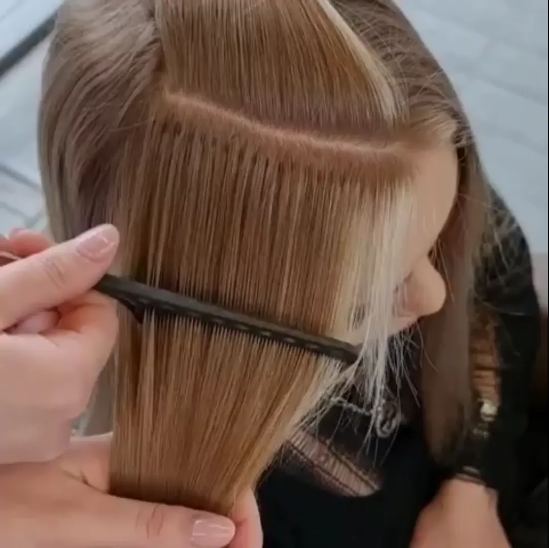 Nueva extensión de cabello rubio de queratina puntas planas preadheridas vendedores de cabello
