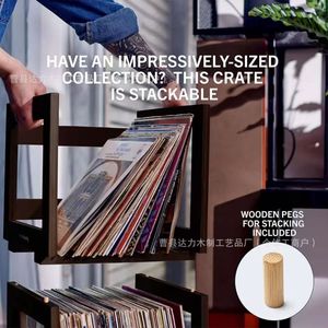 Wooden Vinyl <b>Record</b> Rack With Turntable <b>Stand</b> Storage Shelf For Home Use - Product Image 3