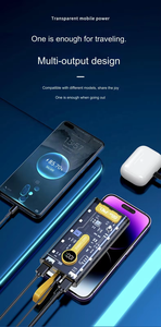 Yaika PD20W 66W Super veloce ricarica 20000mAh Wireless trasparente Ultra <span class=keywords><strong>sottile</strong></span> Display digitale a LED Power Bank per cellulare - Product Image 5