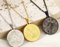 Collier personnalisé professionnel en acier inoxydable résistant à l'eau, avec pièce religieuse islamique arabe Allah