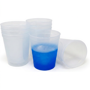 Gobelets personnalisés en plastique écologiques à changement de couleur, cannelés, 12oz-22oz, avec couvercle, pour shots et stades - Product Image 1