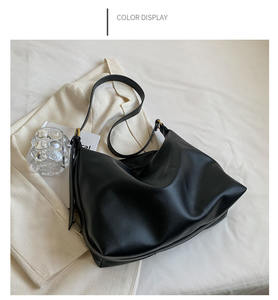Sac à main femme en cuir PU grande capacité avec fermeture éclair, bandoulière unique, sac fourre-tout de travail, sac à bandoulière pour femme - Product Image 5