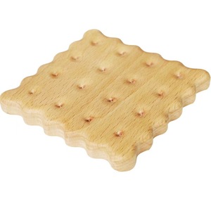 Japanese Style Wooden Coaster Cookie Shape Solid Wood Heat Insulation Pad For Mug <b>Teacup</b> Desktop Mat Square Irregular Design - Product Image 5