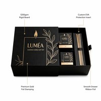 Coffret Cadeau de Bougies Parfumées de Luxe BPNROY, Boîte Rigide en Carton Style Tiroir avec Dorure à Chaud, Boîte Tiroir Personnalisée
