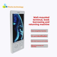 Máquina expendedora de libros de autoservicio de 21.5 pulgadas para montaje en pared con RFID de alta frecuencia/ultra alta frecuencia, reconocimiento facial y lector de códigos de barras LED