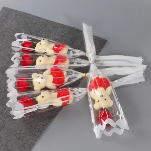 SN-Z1037 Grosir Hadiah Hari Valentine Sabun Simulasi Mawar Kecil Beruang Bunga