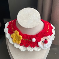 Collier pour animaux de compagnie tricoté à la main de fête guirlande de noël Style Crochet accessoire de cou doux réglable pour chats et chiots